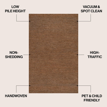 Griffin Rustic Farmhouse Woven Jute Solid Area Rug